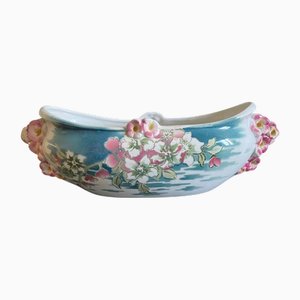 Jardinière Pensées en Majolique par Keller Guerin Luneville, France, 1890s