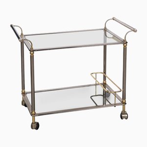 Italienischer Vintage Getränkewagen aus Stahl & Messing, 1980er