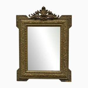 Espejo francés de madera dorada del Segundo Imperio de Napoleón III