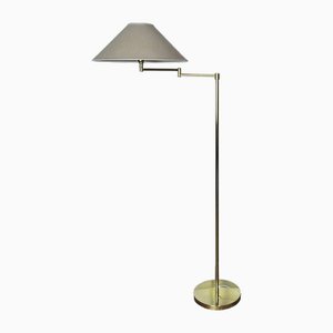 Swedish Adjustable Floor Lamp in Brass Plated Metal from Cottex, 1970s