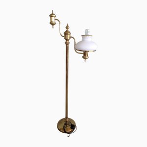 Lampada da terra in ottone dorato