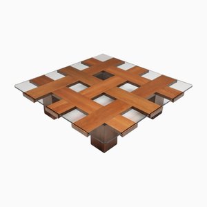 Table Basse en Noyer, Italie, 1970s