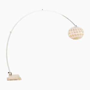 Mid-Century Italian Large Arc Lamp with Murano Glass Shade, 1970s
