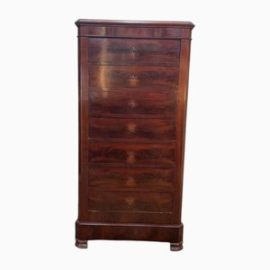 Louis Philippe Chest of Drawers in Mahogany and Mahogany Veneer