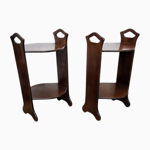 Tables de Chevet Mid-Century Moderne en Bois, Italie, 1950s, Set de 2