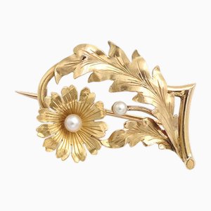Edwardianische Perlenblumenbrosche