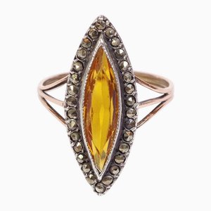 Anillo victoriano marquesa amarillo