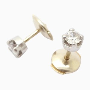 Platinum Diamond Stud Earrings, Set of 2