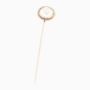 Cameo Biscuit Porcelain Tie Pin