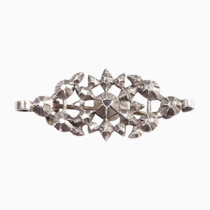 Antike französische Silberbrosche mit Diamanten