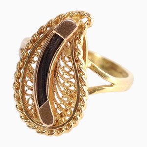 Anillo de hoja de filigrana