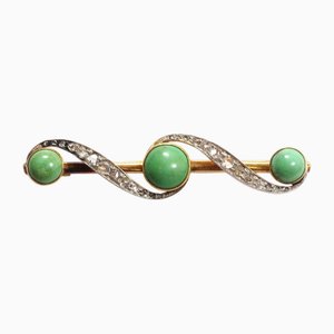 Turquoise and Diamond Brooch