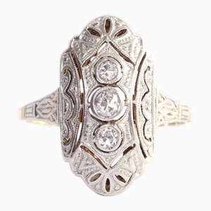 Anillo de diamantes Art Déco