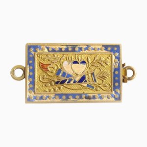 Large Enameled Regional Heart Clasp