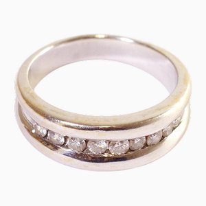 Anillo vintage con banda de diamantes