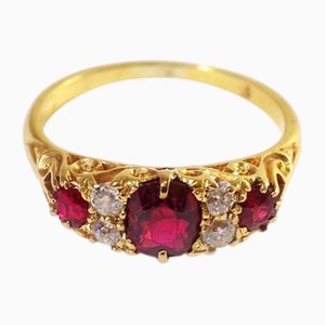 Roter Spinell Trilogie Ring