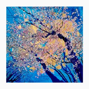 Anastasia Gklava, Morning Light, Oil and Gold Leaf Painting, 2025