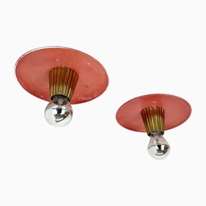 Brass Spot Wall Light by Gio Ponti in the style of Gino Sarfatti, Italy, 1950s, Set of 2