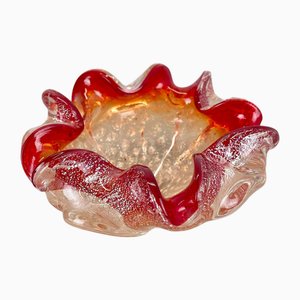 Ciotola floreale in vetro di Murano attribuita a Barovier + Toso, Italia, anni '70