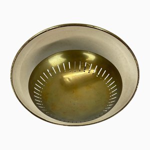 Round Brass Wall Ceiling Light by Gio Ponti for Gino Sarfatti, Italy, 1950s