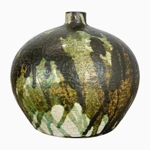 Vaso astratto in ceramica da studio attribuito a Gerhard Liebenthron, Germania, 1963
