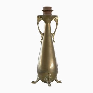 Sculptural Art Nouveau Table Lamp in Brass, 1940s