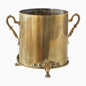 Early 20th Century Bombshell Trench Art Vase in Patinated Brass, 1950s