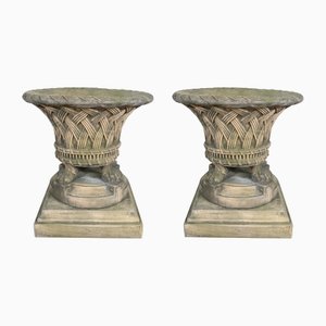 English Stone Garden Planters, Set of 2