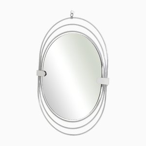 Specchio ovale vintage, anni '70