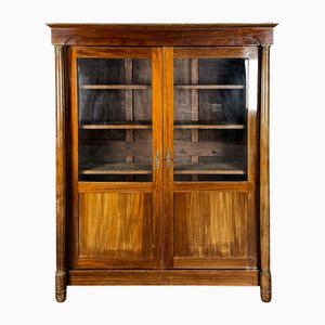 Empire Mahogany Glazed Cabinet with Columns