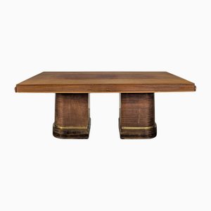 Modernist Table in Rosewood and Brass