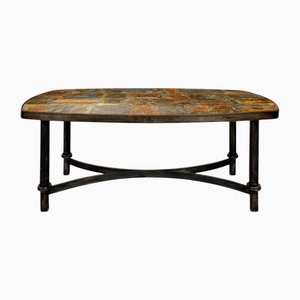 Wrought Iron Coffee Table and Slate Top