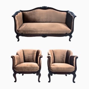 Antique End of the 19th Century Salon, Northern Europe, 1890s, Set of 3