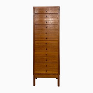 Commode à Tiroirs Étroite Vintage en Teck par J. Ingvard Jensen, Danemark, 1960s