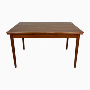 Vintage Minimalistic Extendable Teak Dining Table, 1960s