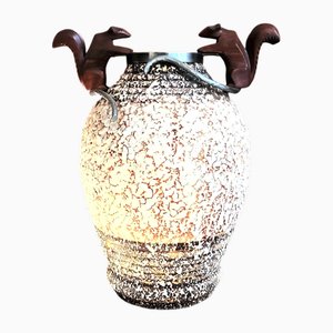 Art Deco Ceramic and Bronze Vase by André Villien, 1930s