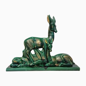 Escultura francesa Art Déco de cerámica de Charles Lemanceau, años 30