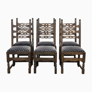Chaises 19ème Siècle en Chêne, Angleterre, Set de 6
