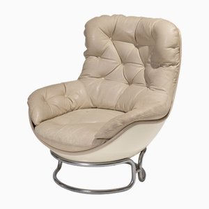 Karate Leather Lounge Chair attributed to Michel Cadestin for Airborne, 1970s