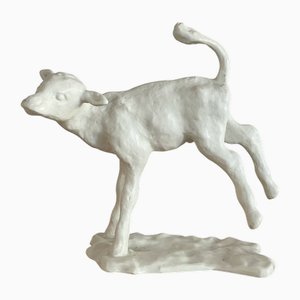 Porcelain Sculpture of Calf by Speicht Büchtig for Rosenthal, 1937