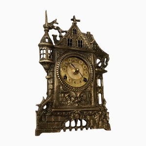 German Mantel Clock in Brass, 1950s