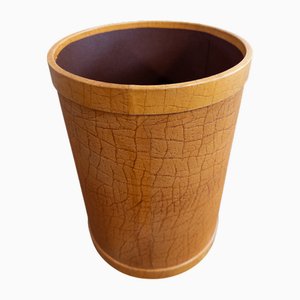 Danish Waste Basket in Leather, 1960s