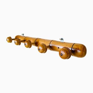 Mid-Century Faux Bamboo Wall Mount Coat Rack, 1930s