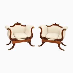 Grands Fauteuils Style Regency Vintage, 1920, Set de 2