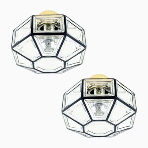 Mid-Century Glass Ceiling Lights from Limburg, Germany, 1960s, Set of 2