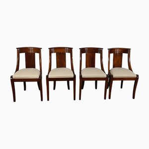 Early 20th Century Mahogany Gondola Chairs, Set of 4