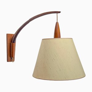 Dänische Drehbare Wandlampe aus Teak, 1960er