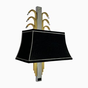 Skyscrape Wandlampe aus Messing & Chrom von WKR Leuchten, 1970er