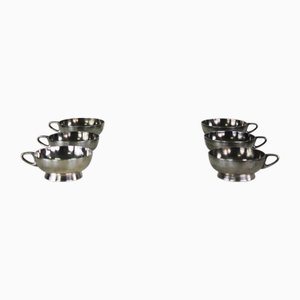 Cups in Silver Alpacca by Gio Ponti for Fratelli Calderoni, 1950s, Set of 6