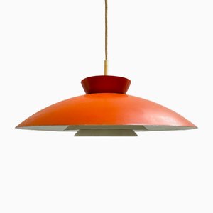 Orangefarbene Deckenlampe von Hustadt Leuchteb, 1960er